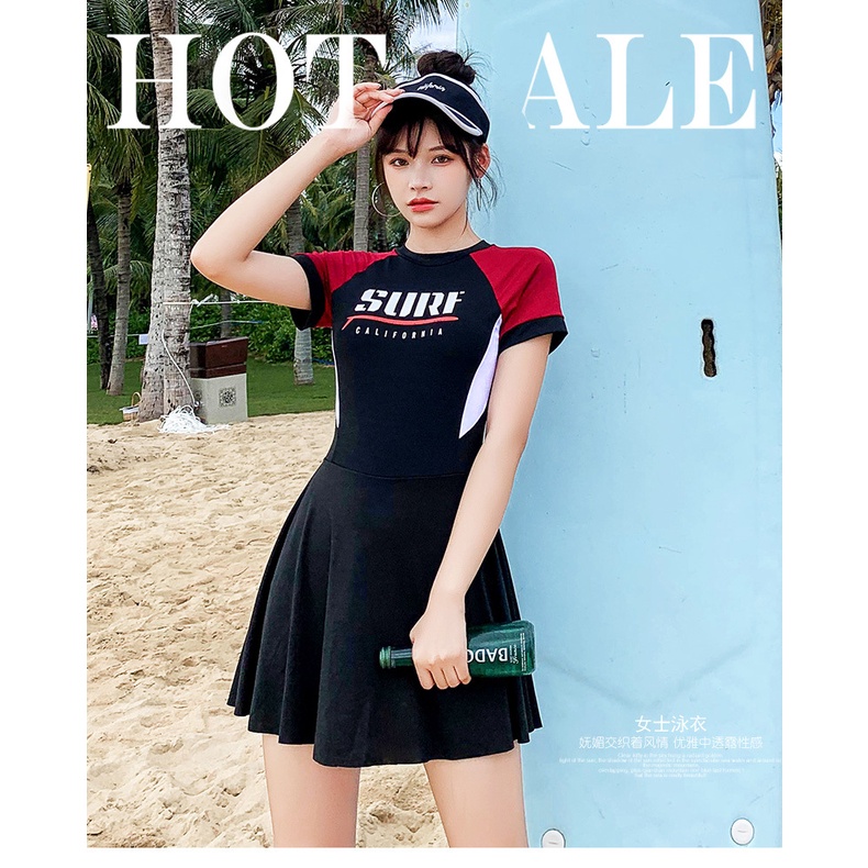Đồ bơi thể thao đồ bơi hàn quốc 1 mảnh cho nữ set liền thân đồ tắm biển nữ một mảnh kín đáo Bộ Đồ Bơi Một Mảnh Phong Cách Thể Thao Thời Trang Mới Cho Nữ