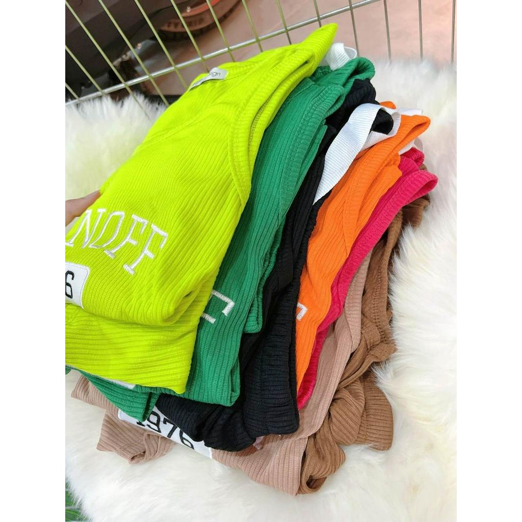 Đồ bộ nữ, set đồ bộ quần đùi ống rộng có túi kèm áo ôm 3 lổ lai bầu cổ tròn thêu chữ, bộ đồ ngố mặc ở nhà nữ