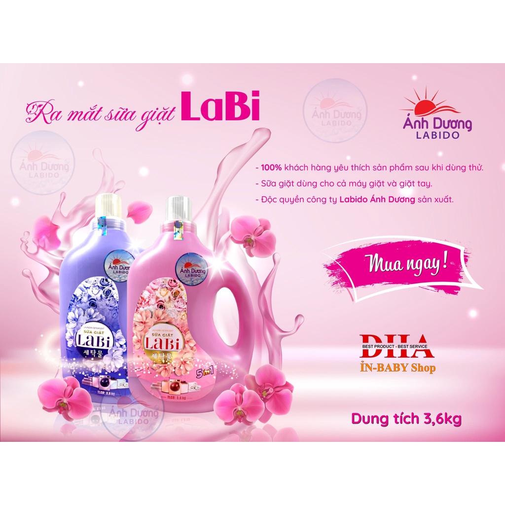 NƯỚC GIẶT LABI CÔNG NGHỆ NHẬT BẢN - THƠM NGÁT &amp; MỀM VẢI CAN 3,6L.