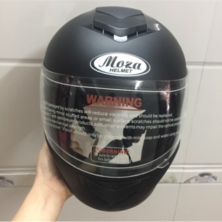 Mũ bảo hiểm moza hàm sâu đen nhám