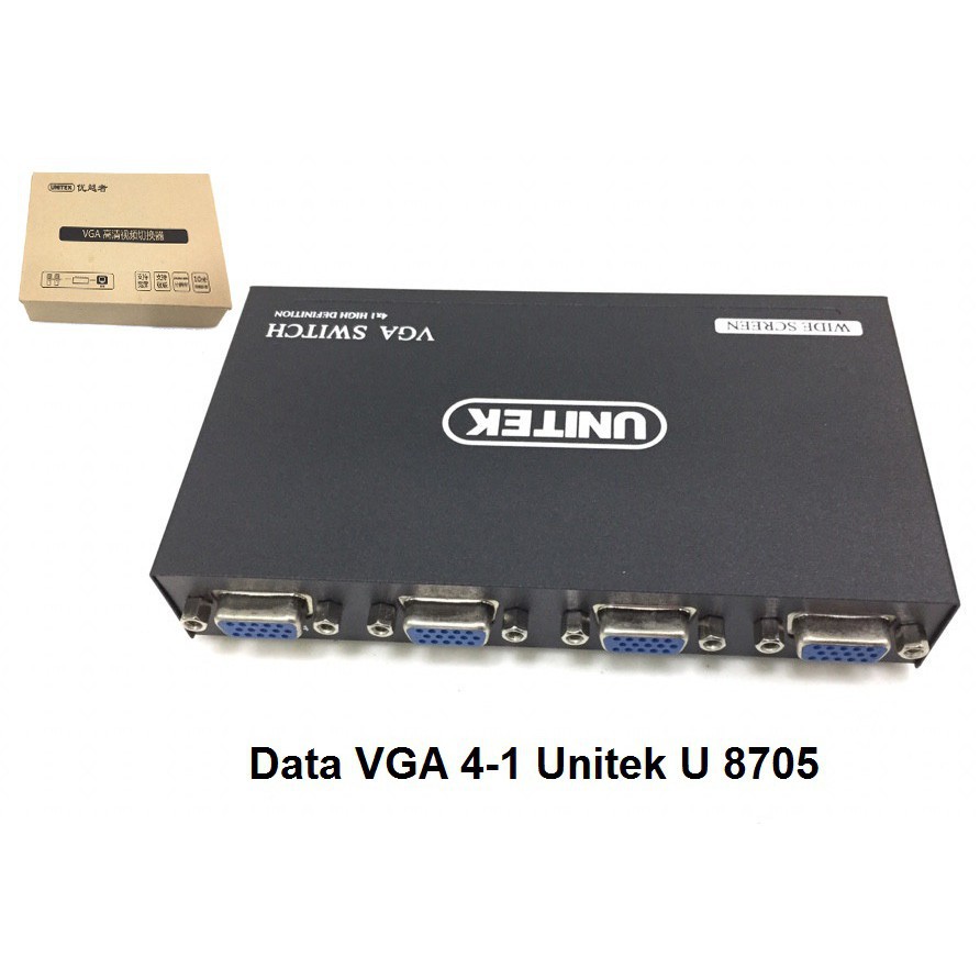 Bộ gộp tín hiệu Vga từ nhiều máy tính PCU xài chung 1 màn hình DATA VGA UNITEK 2 CPU U 8704 , 4 cpu U 8705