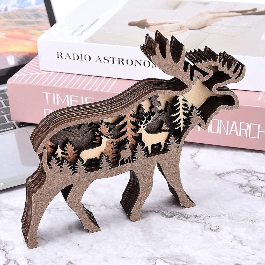 YIYU Phụ Kiện Trang Trí Giáng Sinh Nhiều Tầng Hình Gấu / Chó Sói / Nai