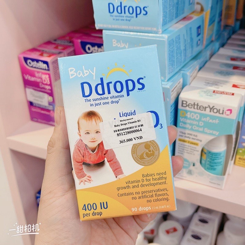 Vitamin D3 Drops - Baby DDrops bổ xung vitamin D cho bé 90 giọt ,Vitamin D3 drop 90 giọt
