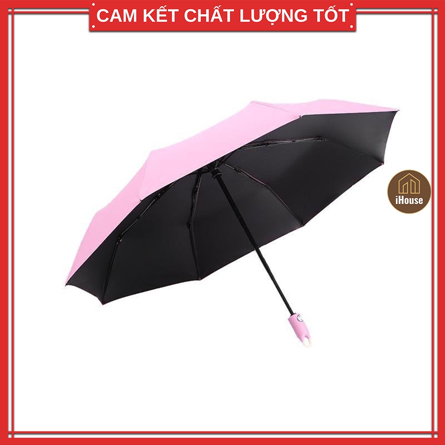 Ô che mưa nắng bật tự động có móc treo, Ô dù che mưa nắng thời trang gấp nhỏ gọn cao cấp iHouse