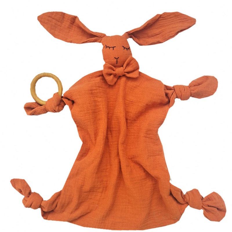 Khăn Bông Mềm Mại Họa Tiết Thỏ Hoạt Hình Đáng Yêu Cho Bé Sơ Sinh Mọc Răng