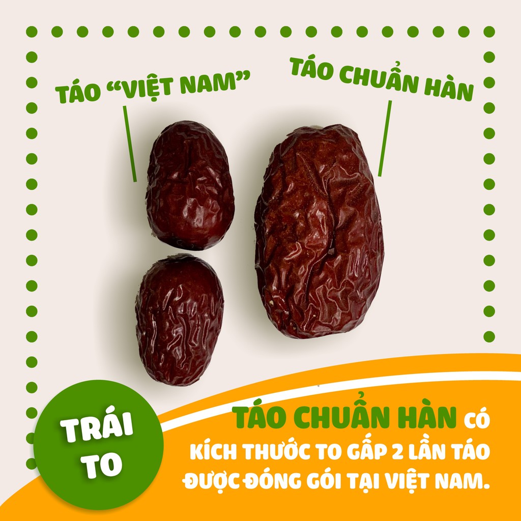 [DATE 2026]Táo Đỏ Hàn Quốc Sấy Khô Quả To - Bịch 500gr