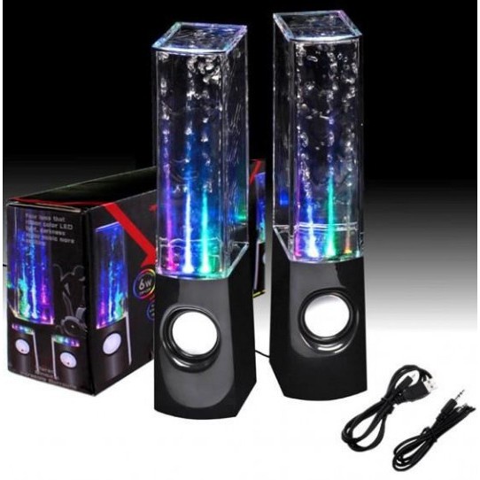 Loa Vi Tính Nghe Nhạc Phun Nước 3D Đèn Led Gaming Theo Nhạc (mẫu Vuông tháp) Để Bàn Mini PC Laptop công suất 6w, âm hay.