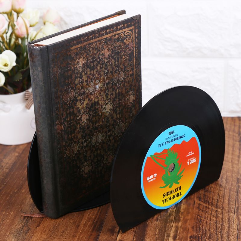 Bộ 2 Giá Đỡ Sách Hình Đĩa Than Sáng Tạo