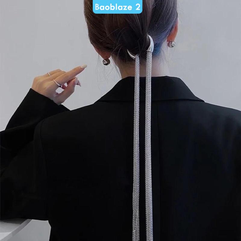 Cài Tóc Kim Loại Đính Tua Rua Màu Bạc baoblaze2 Cho Nữ