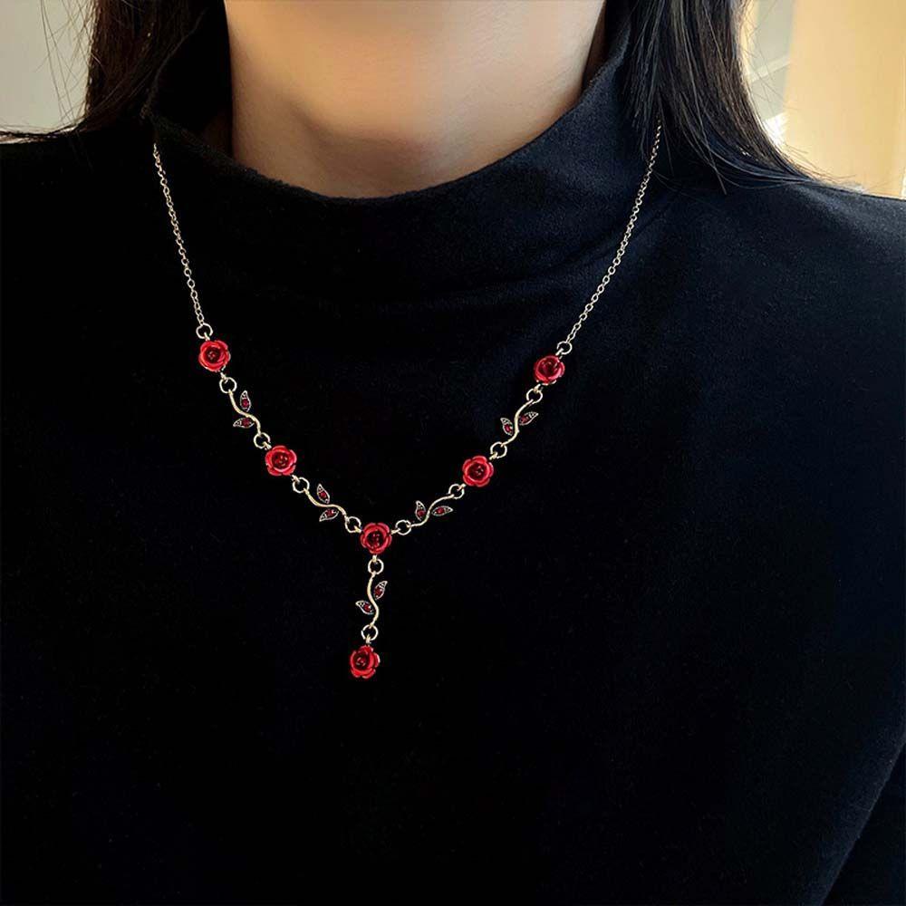 Vòng Cổ Choker Họa Tiết Hoa Hồng Phong Cách Hàn Quốc Thời Trang Cho Nữ