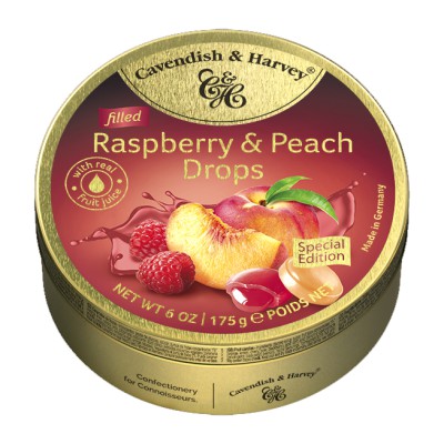 Kẹo Trái Cây Cavendish Harvey Raspberry &Peach Hộp 175G