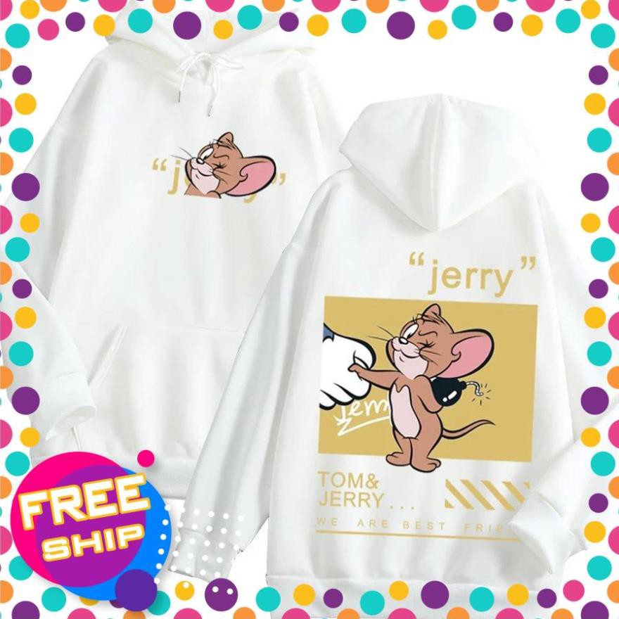 Áo hoodie nam nữ Mèo Và Chuột, vải nỉ ngoại dầy dặn, Anam Store