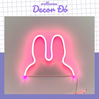Đèn NeonSign | Hình Tai Thỏ | Kích Thước 26x21cm | Quà Tặng Trang Trí Cực Chất , Siêu Sáng & Tiết Kiệm Điện Với Led 12v