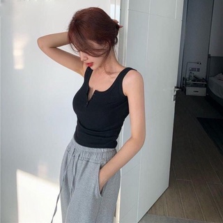 Áo dây croptop nút bấm siêu xinh