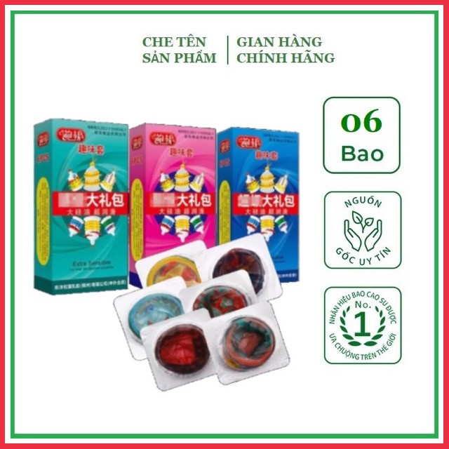 Hộp bao cao su gân gai râu bi khổng lồ (Hộp 6 chiếc)