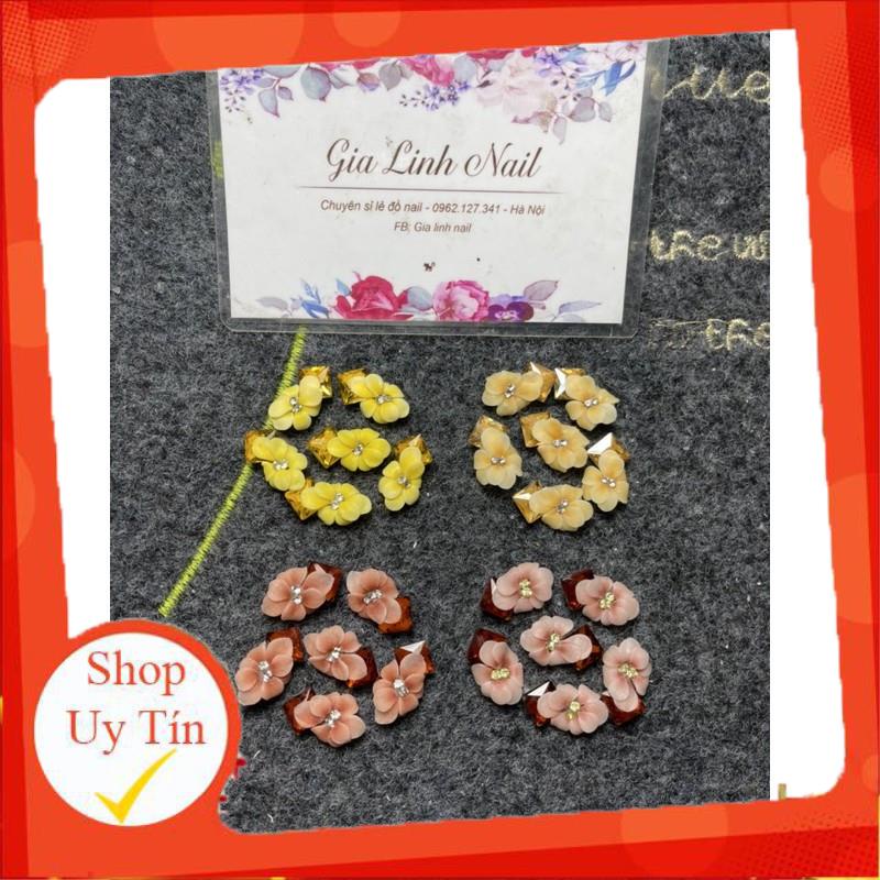 Hoa bột nail gắn móng tay | Hoa thược dược đá ( set 2 bông/ 10 bông )