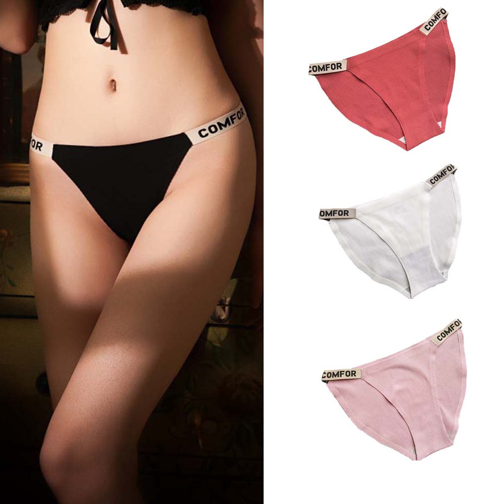 Quần Lót Cotton Lưng Thấp In Chữ Phong Cách Âu Mỹ Gợi Cảm Cho Nữ