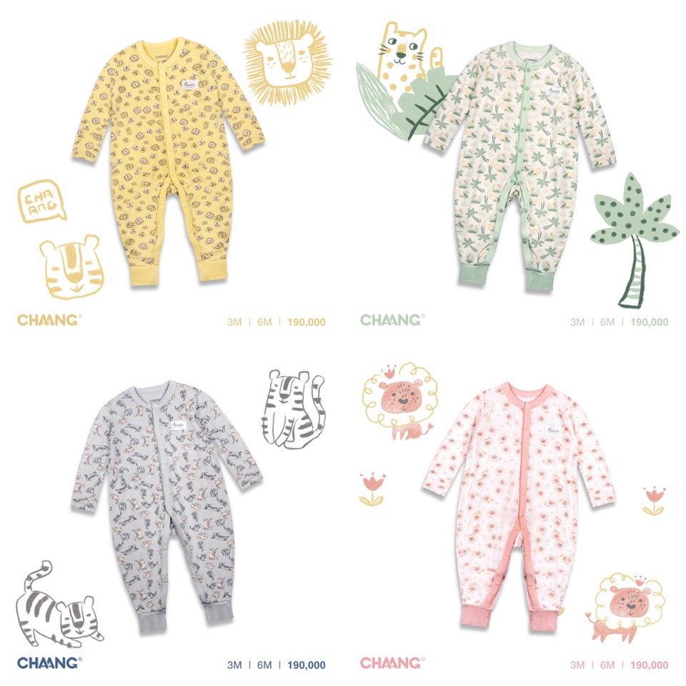 BODY CHAANG DÀI TAY CÚC BẤM CHẤT COTTON MỀM MÁT CHO BÉ SƠ SINH