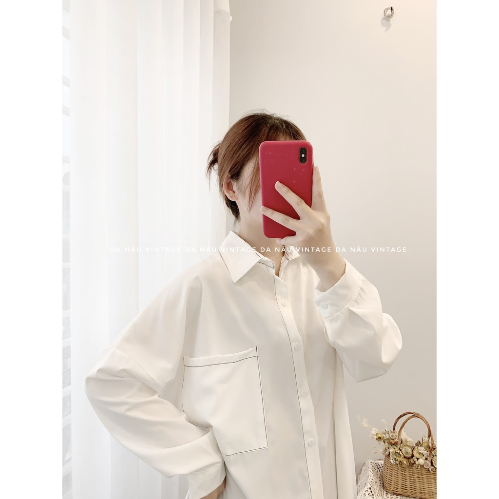 áo sơmi form rộng hot trend 2 màu đen, trắng (ảnh thật/hàng sẵn) | BigBuy360 - bigbuy360.vn