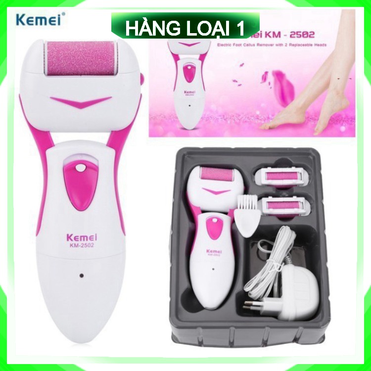 [Bảo hành-1 Đổi 1] (Tặng Sạc điện) Máy chà gót chân kemei km-2500 dụng cụ nail mài tẩy tế bào chết cắm điện chuyên dụng