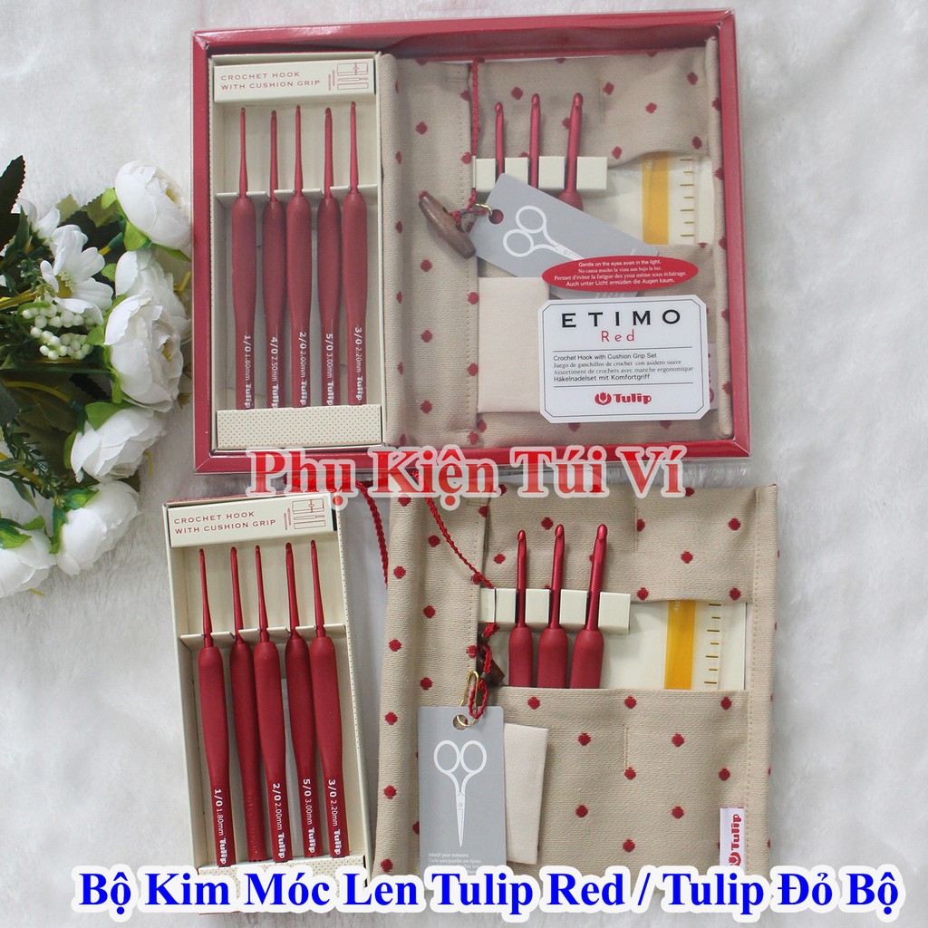 Bộ kim móc len tulip red / tulip đỏ bộ