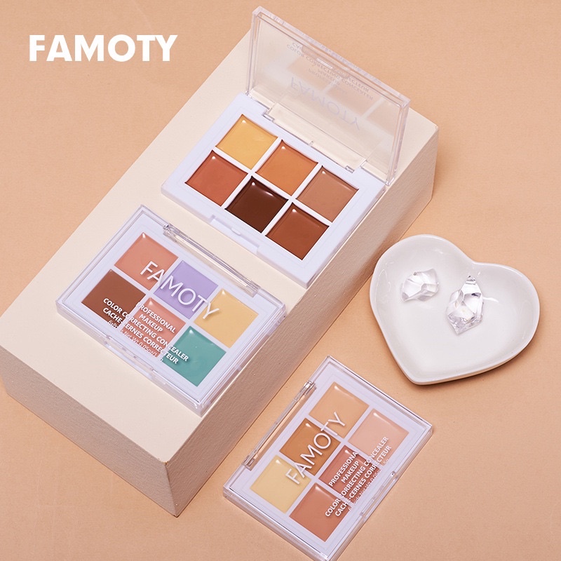 Bảng triệt sắc ,che khuyết điểm 6 ô Famoty thuận tiện