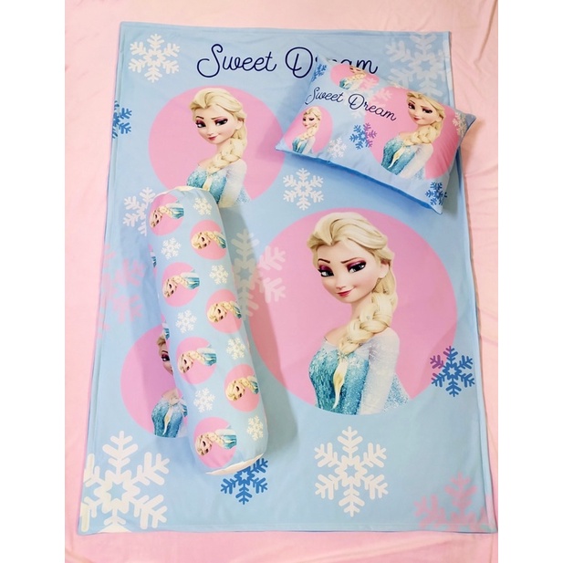 Combo gối nằm gối ôm (kèm ruột) và chăn lớn Elsa Sweet Dream