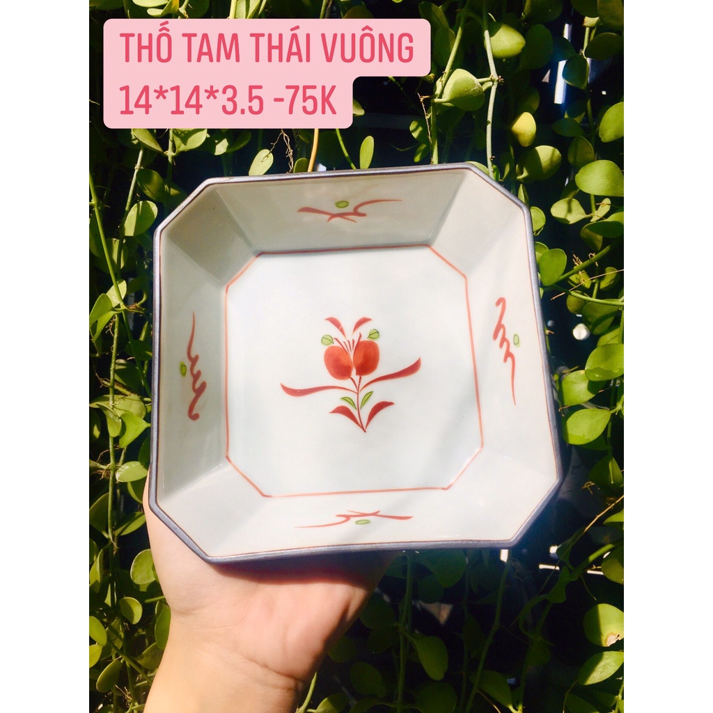 GỐM NHẬT - THỐ TAM THÁI VUÔNG