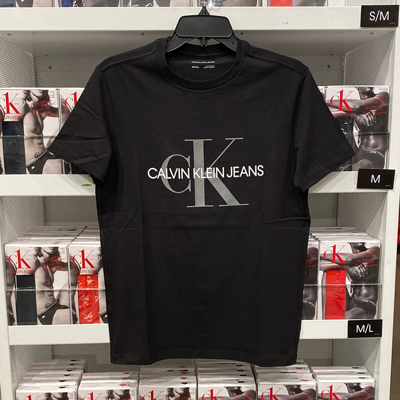 Áo Thun 100% Cotton Tay Ngắn Cổ Tròn In Họa Tiết Calvin Klein Ck Thời Trang Xuân Hè Cho Nam