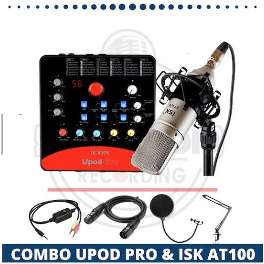 [Siêu Sale] Bộ micro ISK  AT100 + Soundcard ICON PRO - thu âm, hát karaoke, livetream fb, bigo - âm thanh mượt mà