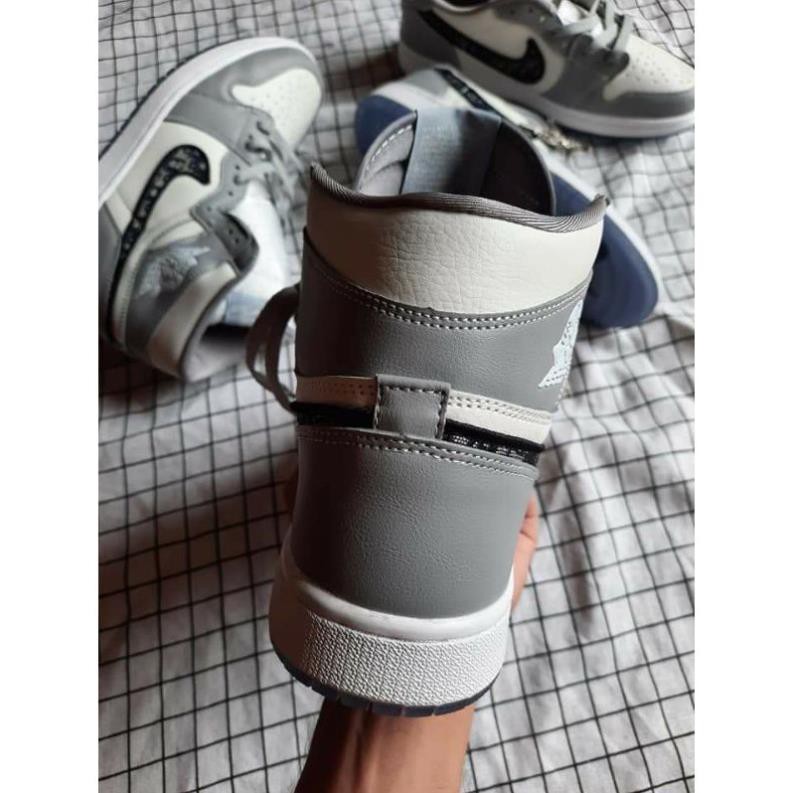 Giày 𝐉𝐨𝐫𝐝𝐚𝐧 𝐝𝐢𝐨𝐫 ⚡️𝐅𝐑𝐄𝐄 𝐒𝐇𝐈𝐏⚡️ Giày thể thao 𝐉𝐨𝐫𝐝𝐚𝐧 cổ thấp cổ cao màu xám đế 𝐝𝐢𝐨𝐫 cực chất đủ size nam nữ | BigBuy360 - bigbuy360.vn