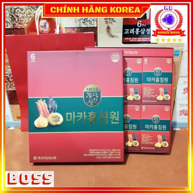 Nước hồng sâm hàn quốc 6 năm Maca hộp 30 gói, Korea Boss