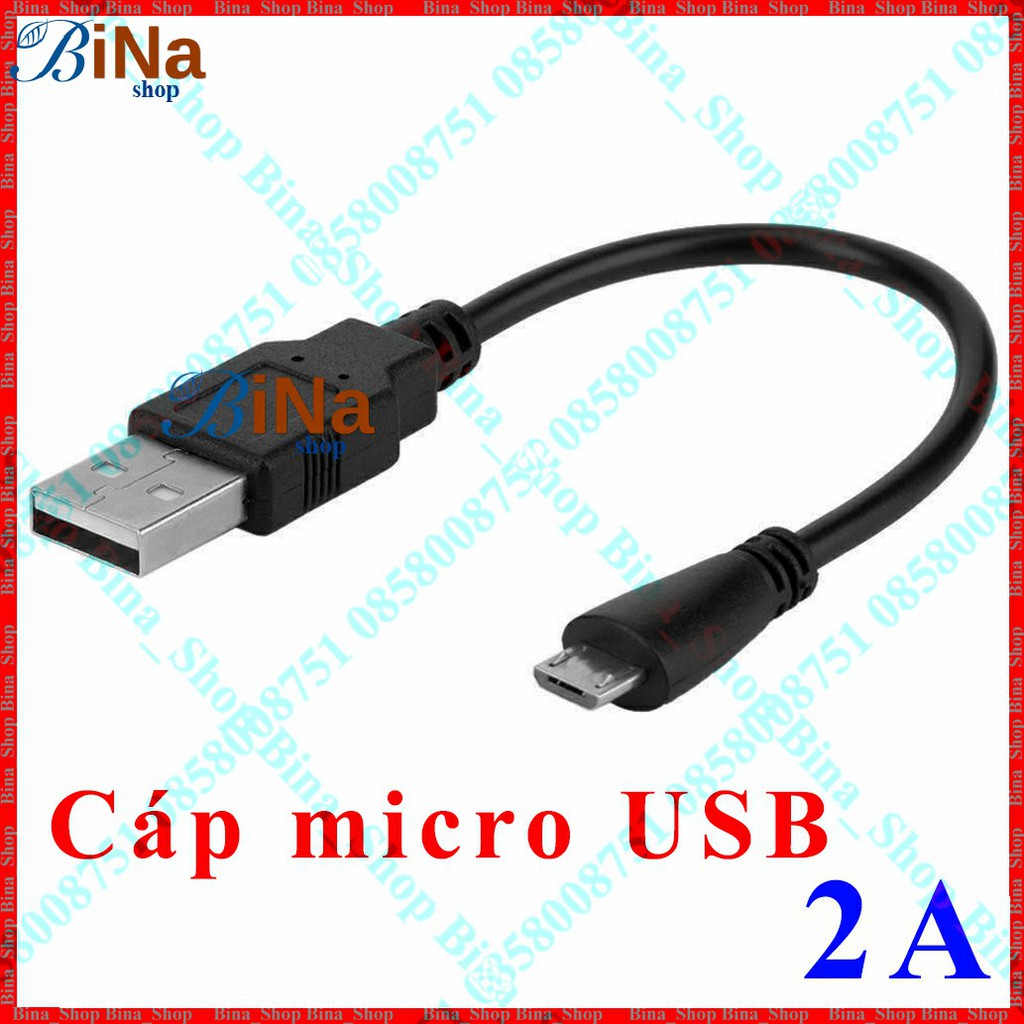 Cáp sạc micro USB dài 28cm màu đen trắng ngẫu nhiên