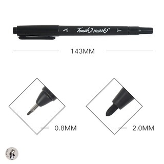 [Touch Mark] Bút lông mực đen 2 đầu chất lượng cao
