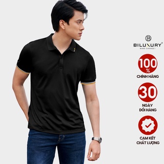 Áo thun polo nam cổ bẻ Biluxury vải dệt tinh tế phối viền màu 2 bên tay 5APCB008