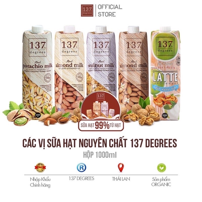 Sữa hạt Hạnh nhân 137 Degrees nguyên chất