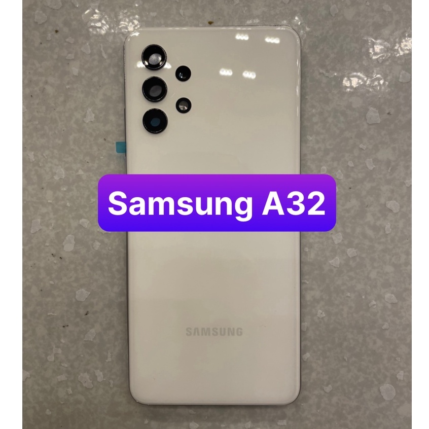 bộ vỏ samsung A32 - bộ gồm lưng có sẵn kính camera,sườn và xương máy