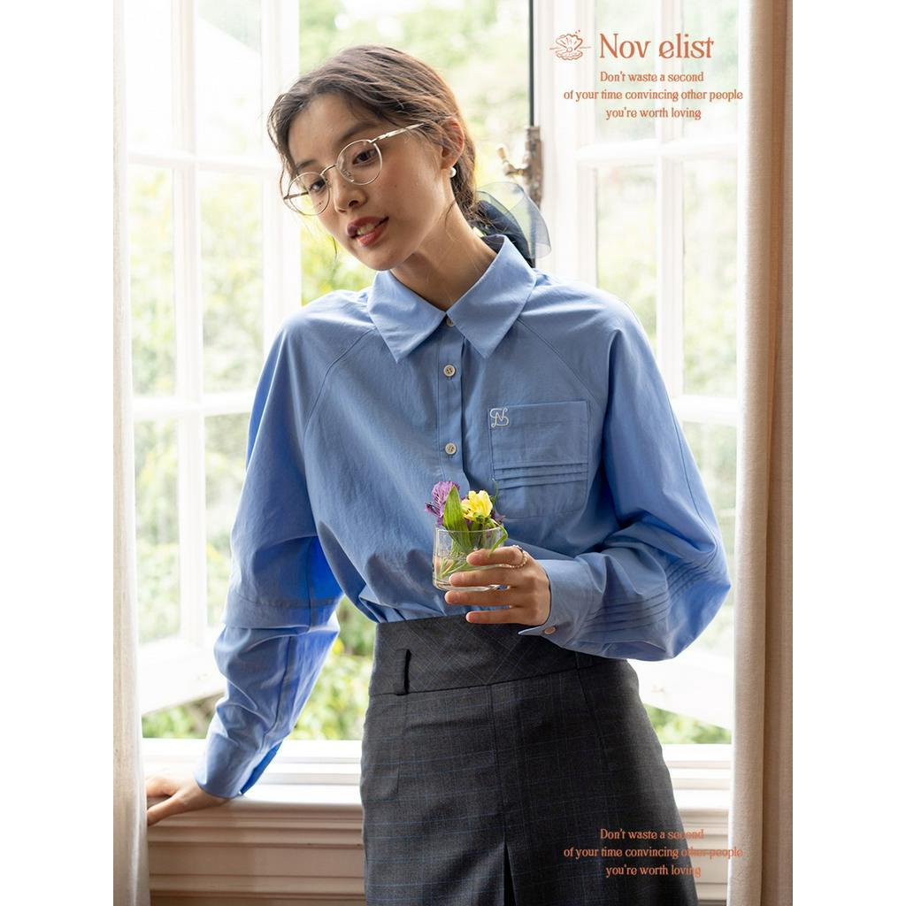 Áo Sơ Mi Cổ Bẻ Dài Tay Phong Cách Retro 61709