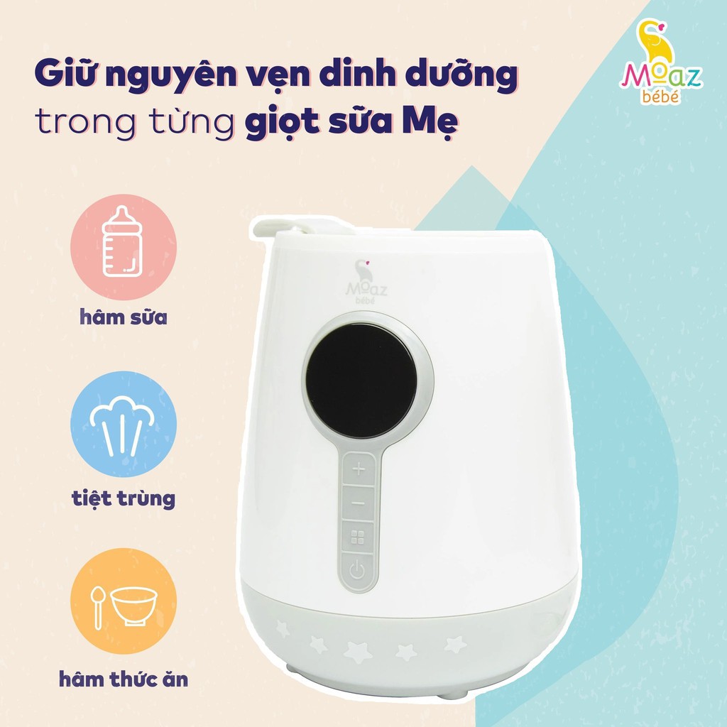 MÁY HÂM SỮA, TIỆT TRÙNG SIÊU TỐC MOAZ BÉBÉ (CHÍNH HÃNG) CHO BÉ (MB021)