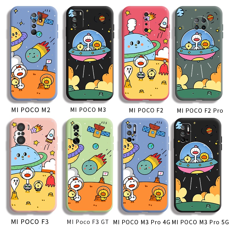 Ốp Cho Xiaomi MI POCO M2 POCO M3 POCO F2 POCO F2 Pro POCO F3 Poco F3 GT POCO M3 Pro 4G POCO M3 Pro 5G Với Vỏ Lưng Mỏng Mềm Chống Sốc Hành Tinh Vịt Nhỏ Màu Vàng Hoạt Hình Ốp Bảo Vệ Toàn Bộ Ống Kính Máy Ảnh Họa Tiết Silicon Lỏng Ốp Điện Thoại