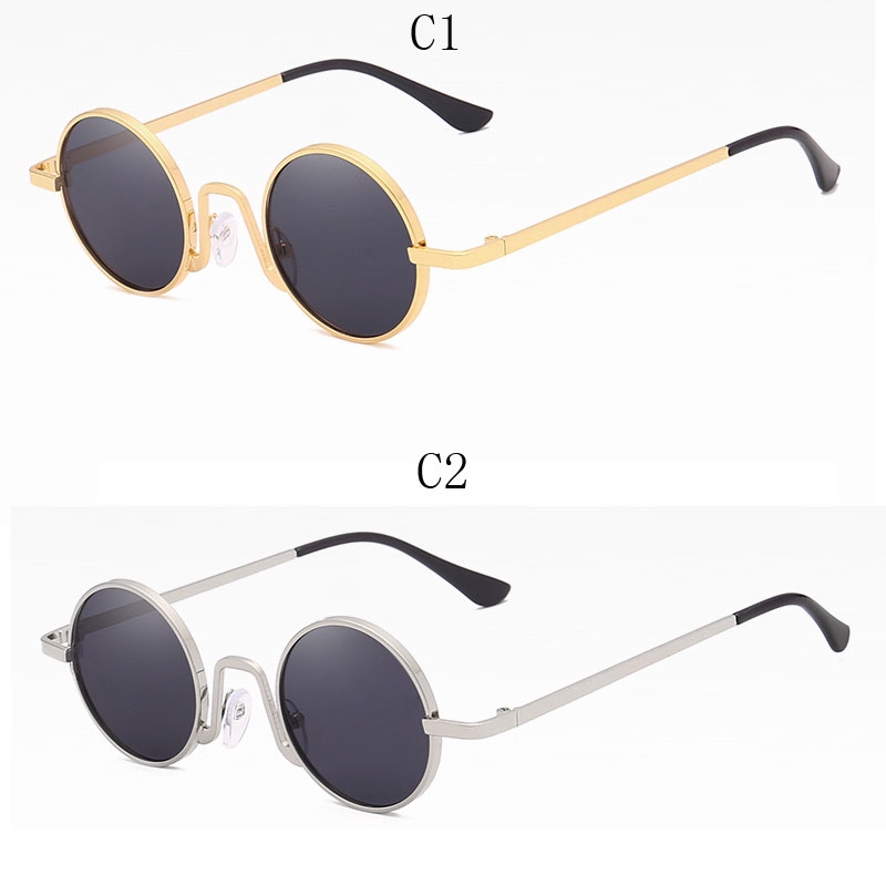 Kính Mát Gọng Tròn Phong Cách Retro Thời Trang Unisex Men Women Trendy Metal Sunglasses Outdoor Shade Wild Personality Eyewear