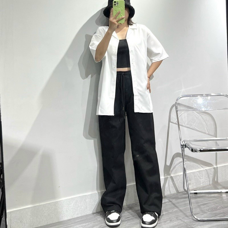 Quần Kaki Nữ Ống Suông Chất Vải Mềm Mát Form Rộng Mặc Thoải Mái NEW UNISEX