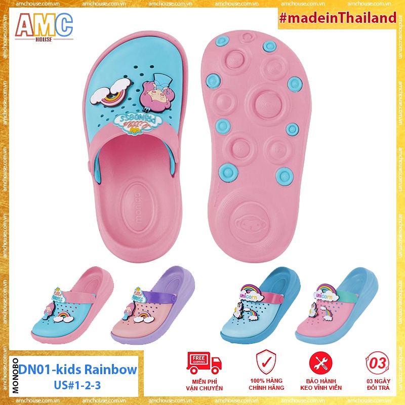 Sục nhựa bé gái Thái Lan cầu vồng siêu êm MONOBO - DN01 kids