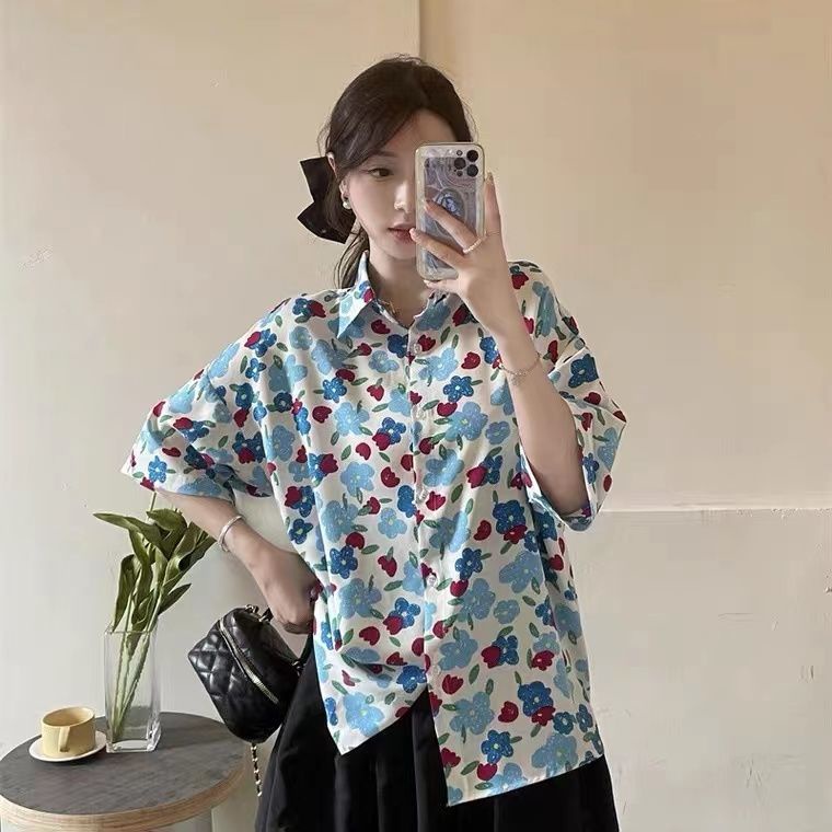 Áo Sơ Mi Hoa Tay Ngắn Dáng Rộng Thiết Kế Mới Thời Trang Mùa Hè Dành Cho Nữ