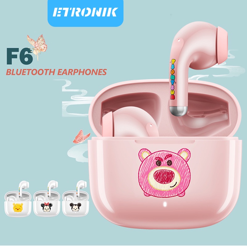 Tai nghe Bluetooth không dây Etronik Disney F6 Tai nghe trò chơi in-Ear Disney TWS Tai nghe Bluetooth Loto Giảm tiếng ồn thông minh Winnie dành cho Android iOS Bluetooth 5.1