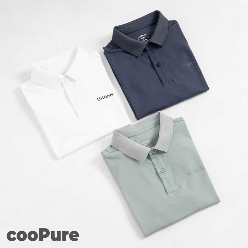 Áo Polo Nam Basic URBAN x cooPure có cổ chất liệu 100% cotton NO.1223