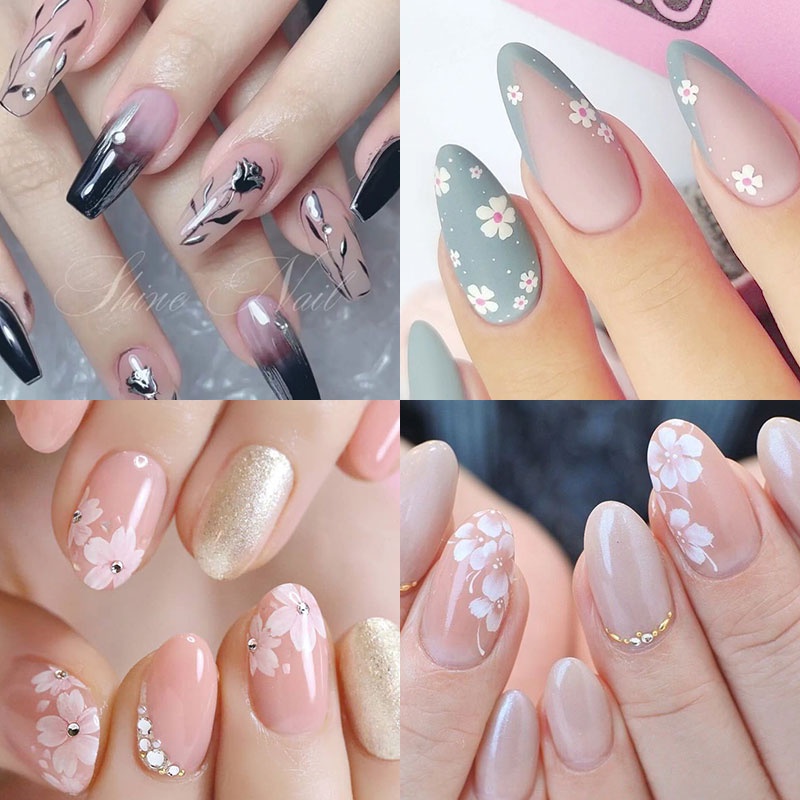 Miếng dán trang trí móng tay UR SUGAR họa tiết hoa 3D