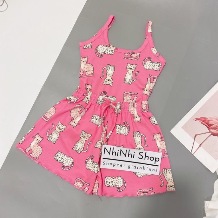 Bộ ngủ 2 dây họa tiết chất co giãn mát lạnh, Sét đồ ngủ hai dây sexxy BN0081 - NhiNhi Shop