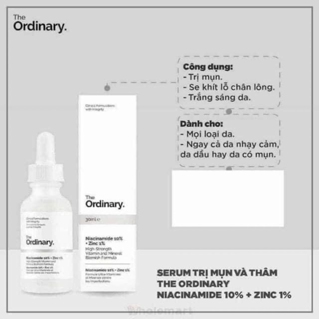 [Có sẵn-bill SSG] Tinh chất The Ordinary Nia 10% + ZinC 1%