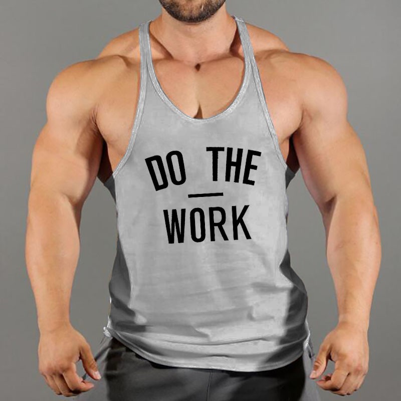 Áo thun 3 lỗ in chữ dùng tập thể thao